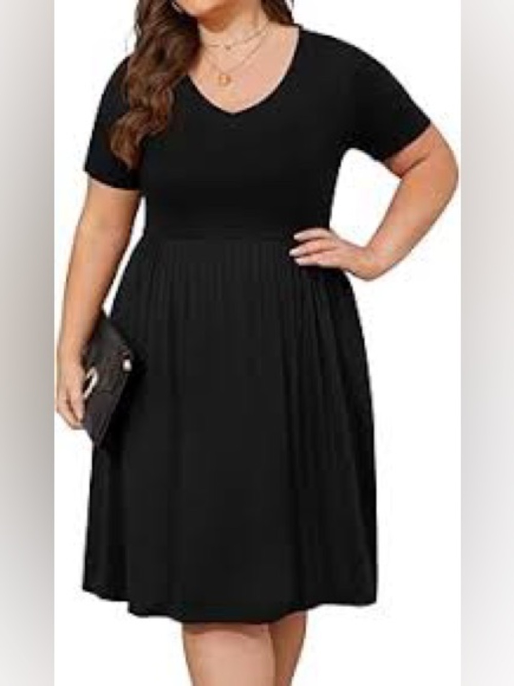 DB Moon Classic Black Short Sleeve Midi Dress size 2XL